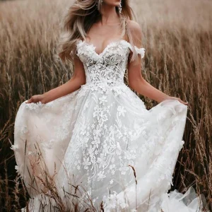 import placeholder for boho off the shoulder a line tulle lace 160220459